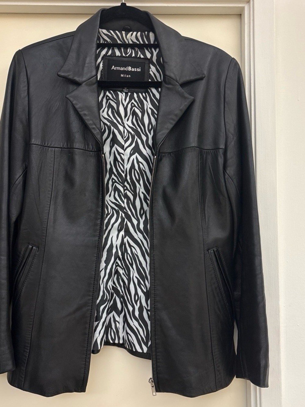 Black Leather Jacket - Classic Women's Blazer Style